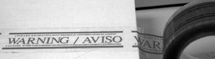 PP20W WARNING/AVISO 2" Warning Tape on Clear or White Film