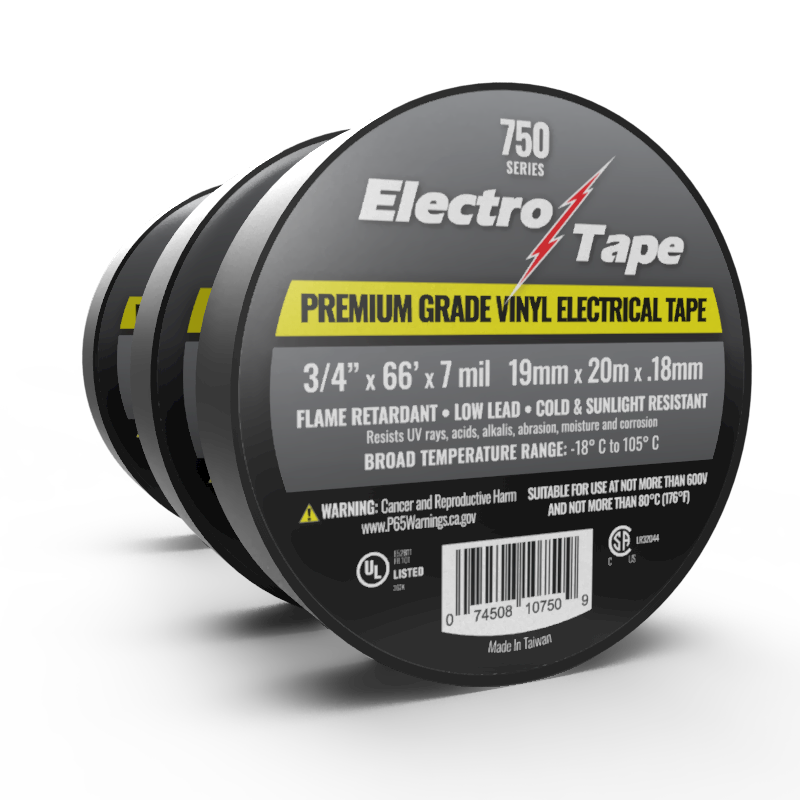 750 Black Professional Grade Vinyl Electrical Tape
